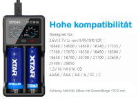 Xtar VC2S - Ladegerät für Li-Ion und NIMH Akkus inkl. USB-Kabel