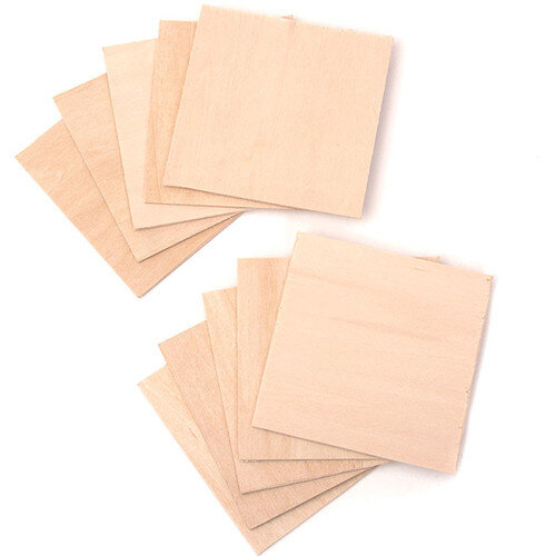 Snapmaker Blank Wood Squares (10-Pack) 80x80x1,5mm