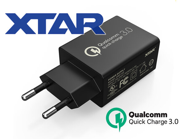 USB Netzteil XTAR QC3.0 5V-3A,9V-2A, 12V-1,5A, DBS15Q Quick Charge 18W